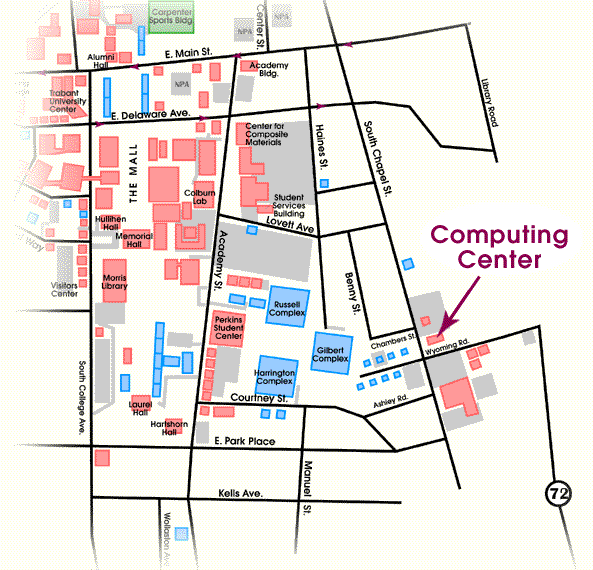 Computing Center on Campus Map